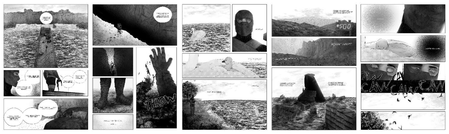 Middle pages of a manga project